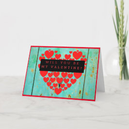 私のバレンタイン赤いハート カード