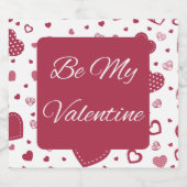 私のバレンタイン赤ピンクワきらめくインラベル スパークリングワインラベル (シングルラベル)