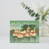 私のバレンタイン郵便はがきに白鳥を泳ぐヴィンテージ シーズンポストカード (スタンド正面)