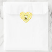 私のバレンタイン黄色のハート背景 ハートシール (バッグ)
