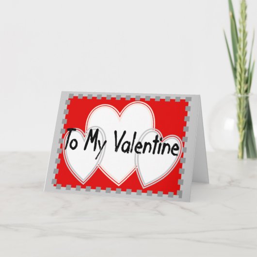 私のバレンタイン3の白いハートに シーズンカード (正面)