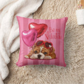 "私のバレンタイン"が英国のブルドッグあって下さい クッション (ブランケット)