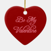 "私のバレンタイン"が赤いハートの装飾あって下さい セラミックオーナメント (裏面)