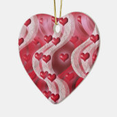 "私のバレンタイン"が赤いハートの装飾あって下さい セラミックオーナメント (左)