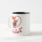 私のバレンタイン？ – 愛情を込めて統一された ツートーンマグカップ (正面左)