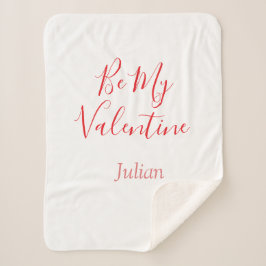 私のバレンタイン 赤い名前 エレガントな愛のカップル シェルパブランケット