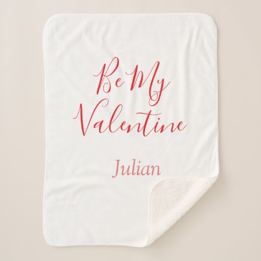 私のバレンタイン 赤い名前 エレガントな愛のカップル シェルパブランケット (正面)