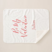 私のバレンタイン 赤い名前 エレガントな愛のカップル シェルパブランケット (正面(横))