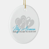 私のパイロットは私のハートに鍵を握ります セラミックオーナメント (右)