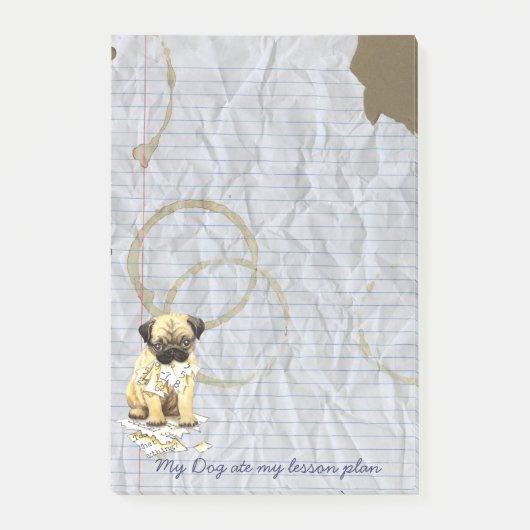 私のパグは私のレッスン・プランを食べました ポストイット (正面)