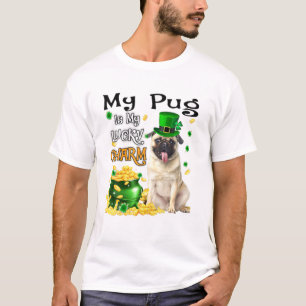 私のパグは私の幸運なチャームかわいい犬のパトリックの日 Tシャツ