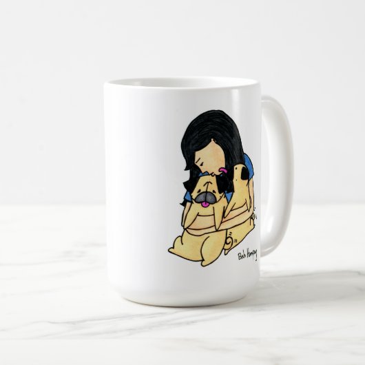 私のパグを愛して下さい コーヒーマグカップ (正面右)