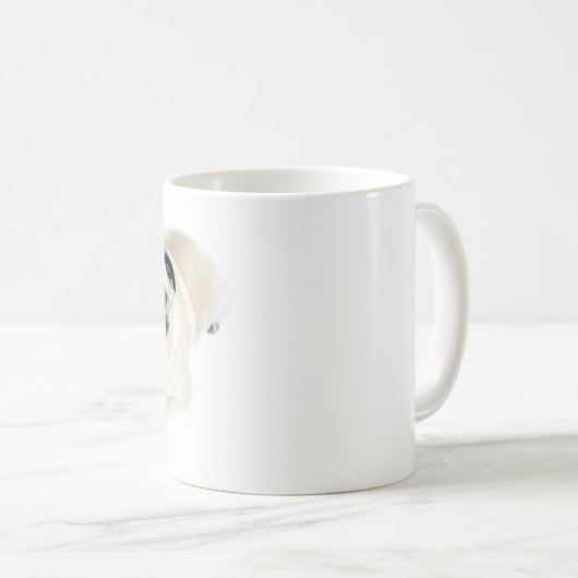 私のパグマグかわいい犬のマグ コーヒーマグカップ (正面右)