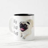 私のパグマグかわいい犬のマグ コーヒーマグカップ (正面左)