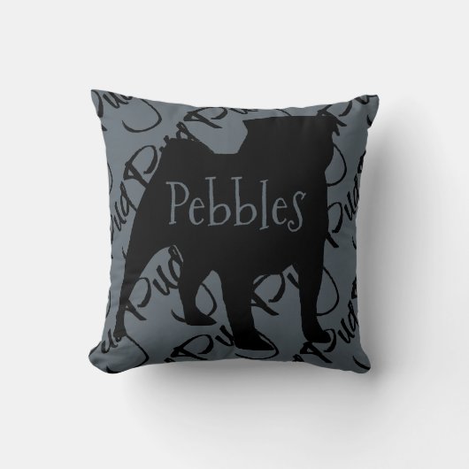 私のパグ枕を愛する クッション (正面)