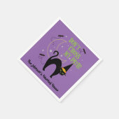 私のパスをクロスしないハロウィーン猫の魔女ハットパープル スタンダードカクテルナプキン (角)