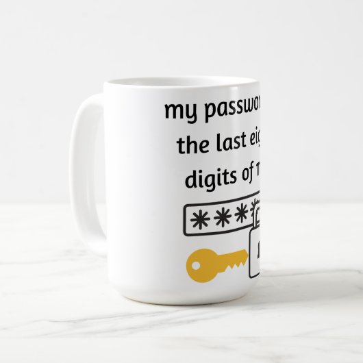 私のパスワードはπの最後の8桁である コーヒーマグカップ (正面左)