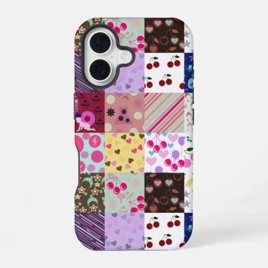 私のパターンのキルト iPhone 16ケース (裏面)