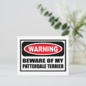 私のパタ警告ーデールのテリア葉書に気を付けて ポストカード (スタンド正面)