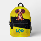 私のパックの子犬 プリントバックパック (正面)