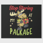 私のパッケージを見ストップつめたムースのクリスマスプレゼント ラッピングペーパー (フラット)