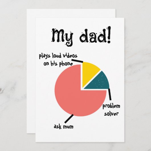 私のパパおもしろいの特徴、父カスタムのための驚き シーズンカード (正面/裏面)