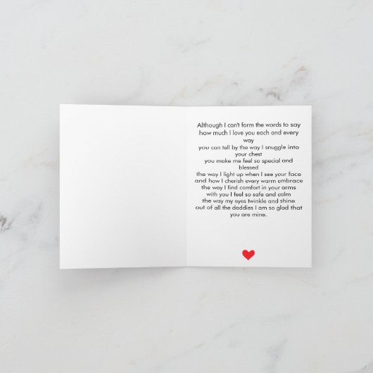 私のパパとして幸せな1歳の誕生日のカスタム写真 シーズンカード (内部)