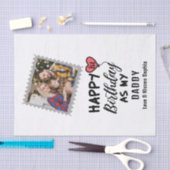 私のパパとして幸せな1歳の誕生日のカスタム写真 薄葉紙 (クラフト)