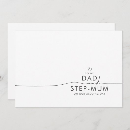私のパパとステップマーム結婚式の日のメッセージへ (正面/裏面)