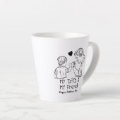 私のパパと私の友人I幸せな父の日 カフェラテマグ (右アングル)