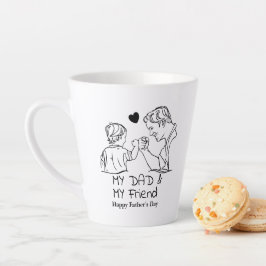 私のパパと私の友人I幸せな父の日 カフェラテマグ