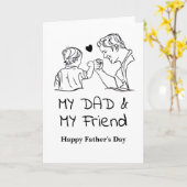 私のパパと私の友人I幸せな父の日 カード (黄色い花)