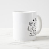 私のパパと私の友人I幸せな父の日 ジャンボコーヒーマグカップ (正面右)