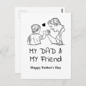 私のパパと私の友人I幸せな父の日 ポストカード (正面/裏面)
