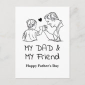私のパパと私の友人I幸せな父の日 ポストカード (正面)