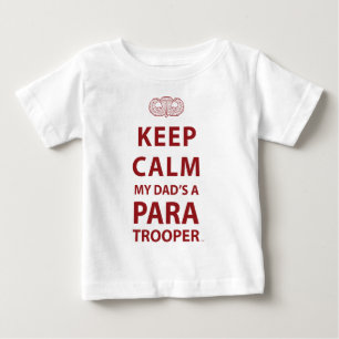 私のパパによってが落下傘兵である平静を保って下さい ベビーTシャツ