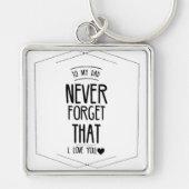 私のパパに忘れは決してあなたを愛しない キーホルダー (正面)