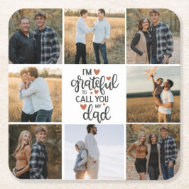 私のパパに電話してくれたことに感謝している」写真紙コースト スクエアペーパーコースター