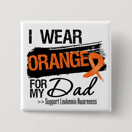 私のパパのための白血病のリボン 缶バッジ (正面)