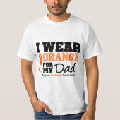 私のパパのための白血病Iの衣服のオレンジ Tシャツ (正面)