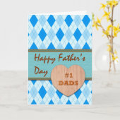 私のパパの両方、ハート、アーガイルのための父の日 カード (黄色い花)