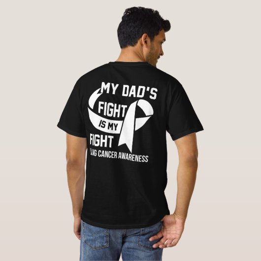 私のパパの戦いは私の闘う肺がん認識度 Tシャツ (裏面フル)