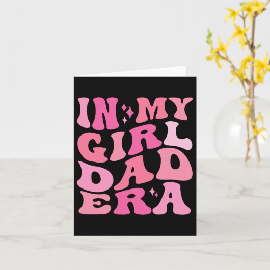 私のパパの時代のシャツレトロガールパファーザーデー カード (黄色い花)