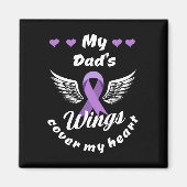 私のパパの翼は私のハート過剰摂取認識度をカバー マグネット (正面)