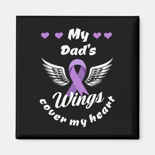 私のパパの翼は私のハート過剰摂取認識度をカバー マグネット (正面)