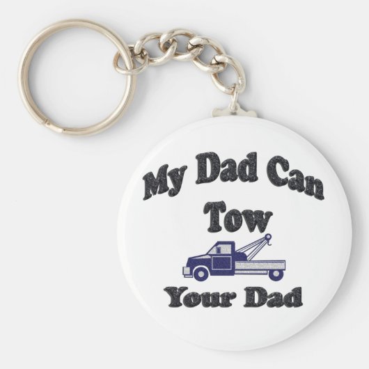 私のパパはあなたのパパを牽引できる キーホルダー (正面)