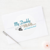 私のパパはイラクにいる（青） ラウンドシール (封筒)