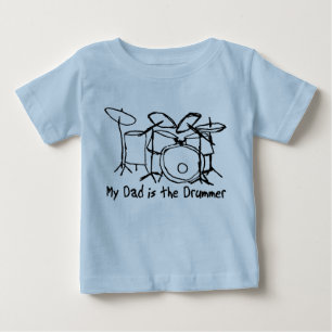 私のパパはドラマー ベビーTシャツ