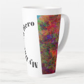 私のパパはヒーローファーザーの日抽象芸術アートフローラ カフェラテマグ (右アングル)