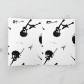 私のパパはロックスターのギターの中にあいさつ カード (内部)